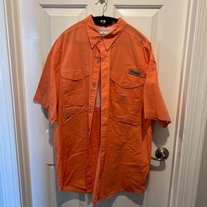 Mens Columbia PFG Sportswear Company Orange Button Down Size L